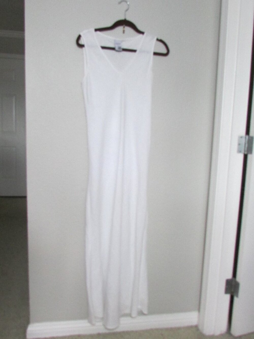 Match Point Long Linen Sleeveless Dress - White